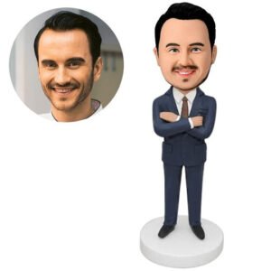 Best Employee Trophy Base Businessman Custom Bobblehead With Engraved Text